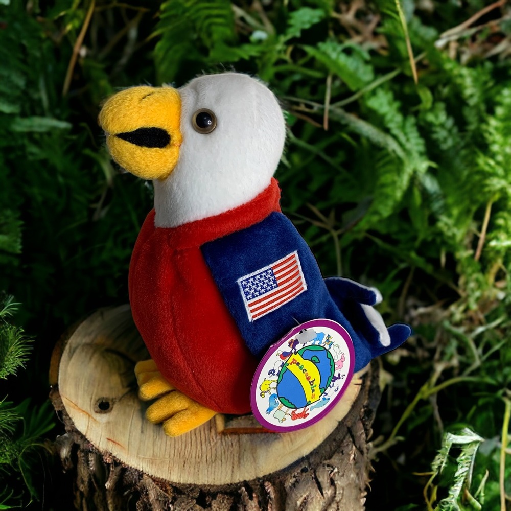 Peaceable Planet Plush Toy Bald Eagle USA Flag Retired Collectible “Uncle Sammy”